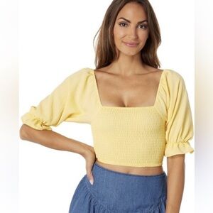 BCBGENERATION Smocked Crop Top